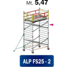 FRIGERIO CARPENTERIE - Ponteggio alluminio professionale 255x135 con 1 piano e stazionamento, modello M05,47.