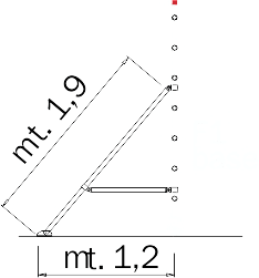 FRIGERIO CARPENTERIE - Staffa ENX HP 5,0m con 2 bracci e 2 morsetti XPO ALP.