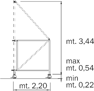 FRIGERIO CARPENTERIE - Staffa ENX HP7,9M con 3 bracci e 3 morsetti per ruote XPO ALP.
