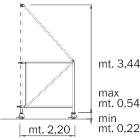 FRIGERIO CARPENTERIE - Staffa ENX HP7,9M con 3 bracci e 3 morsetti per ruote XPO ALP.