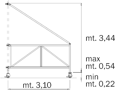 FRIGERIO CARPENTERIE - Staffa ENX HP14,8M con 3 bracci e 3 morsetti per ruote XPO.ALP.