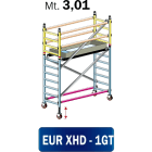 FRIGERIO CARPENTERIE - Ponteggio alluminio portata 160x80 con 1 pianale e guardrail in classe di resistenza M3,01.