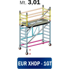 FRIGERIO CARPENTERIE - Ponteggio alluminio per impieghi professionali, dimensioni 160x80 con 1 piattaforma e gradini, conforme alle normative europee EN M3,01.