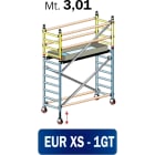 FRIGERIO CARPENTERIE - Ponteggio alluminio portata 160x80 con 1 pianale e guardrail di sicurezza in alluminio, peso 3,01 kg.