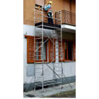 FRIGERIO CARPENTERIE - Ponteggio alluminio portata 160x80 con 1 pianale, stabilizzatori e gambe telescopiche, altezza massima 6,01 metri.