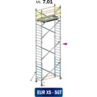 FRIGERIO CARPENTERIE - Ponteggio alluminio portata 160x80 con 1 pianale, stabilizzatori e gambe telescopiche, altezza massima 7,01 metri.