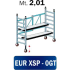 FRIGERIO CARPENTERIE - Ponteggio alluminio per impieghi professionali, dimensioni 160x80 cm, con 1 piattaforma e guardrail incluso, conforme normativa M2,01.