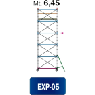 FRIGERIO CARPENTERIE - Ponteggio ferro professionale 200x120 con 1 piattaforma e staffe di montaggio da 6,45 metri.
