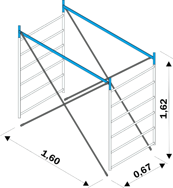 FRIGERIO CARPENTERIE - Sezionale completo 6G altezza 1,62 metri per uso indoor.