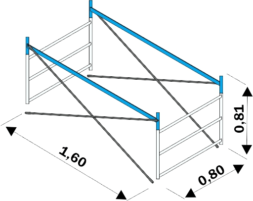 FRIGERIO CARPENTERIE - Mezza sezione terminale completa 6G H0,81M XPO POK.
