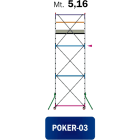 FRIGERIO CARPENTERIE - Ponteggio ferro professionale 160x80 con 1 piattaforma e staffe di montaggio M5,16.