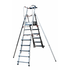 FRIGERIO CARPENTERIE - Scala palco professionale con piatto di lavoro antiriflesso 5+6 gradi.