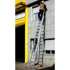 FRIGERIO CARPENTERIE - Scala appoggio professionale 3 pezzi con fune e basamento 16+16+16 gradini.