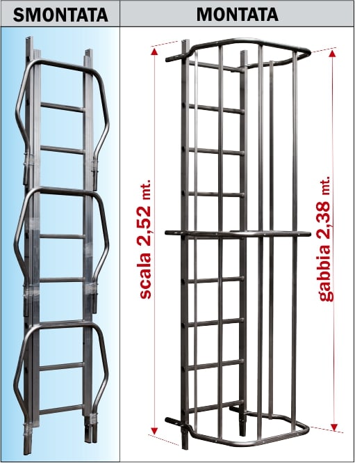 FRIGERIO CARPENTERIE - Modulo interno scala h2,52m e gabbia h2,38m smontabile.