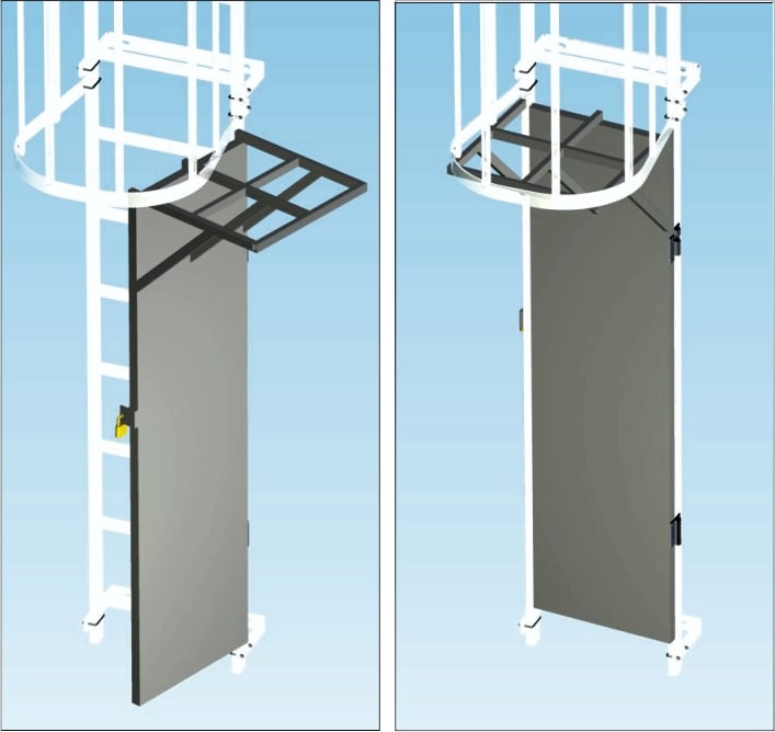 FRIGERIO CARPENTERIE - Porta anti-intrusione in alluminio liscio con griglia integrata.