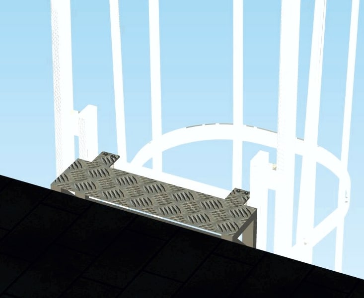 FRIGERIO CARPENTERIE - Gradino Uscita Alluminio Mandorl. Lu30cm.