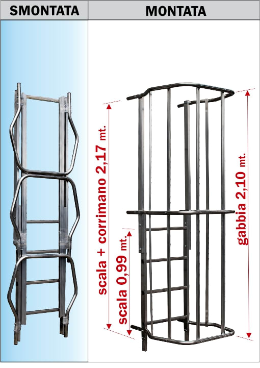 FRIGERIO CARPENTERIE - Modulo termico scala 0,99m e gabbia 2,10m smontabile.