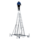 FRIGERIO CARPENTERIE - Scala aerea 3pz con base, livello e pianeta 12+12 gradini.