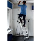 FRIGERIO CARPENTERIE - Scala cavalcabile professionale con piattaforma, parapetto e vaschetta 5G.
