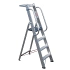 FRIGERIO CARPENTERIE - Scala cavalcabile professionale con piattaforma, parapetto, vaschetta e accessori 4G.