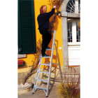 FRIGERIO CARPENTERIE - Scala cavalcabile professionale con piattaforma, parapetto, vaschetta e accessori inclusi.