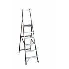 FRIGERIO CARPENTERIE - Scala cavalcabile professionale con piattaforma, parapetto e vaschetta 6 gradini.