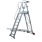 FRIGERIO CARPENTERIE - Scala palco professionale con piattaforma lavabile e 2 basi antiscivolo 8g.