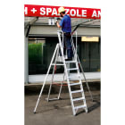 FRIGERIO CARPENTERIE - Scala palco professionale con piattaforma lavabile e staffe antiscivolo da 5g.