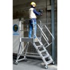 FRIGERIO CARPENTERIE - Scala industriale con palco e piattaforma larga 60 cm 3 gradini.