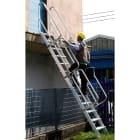 FRIGERIO CARPENTERIE - Scala industriale fissa in acciaio zincato con inclinazione 60 gradi e larghezza 80 cm, gradini da 13 mm.