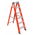 FRIGERIO CARPENTERIE - Scala Cavalletto Professionale per Vetrine con Vaschetta e Barre 8g.