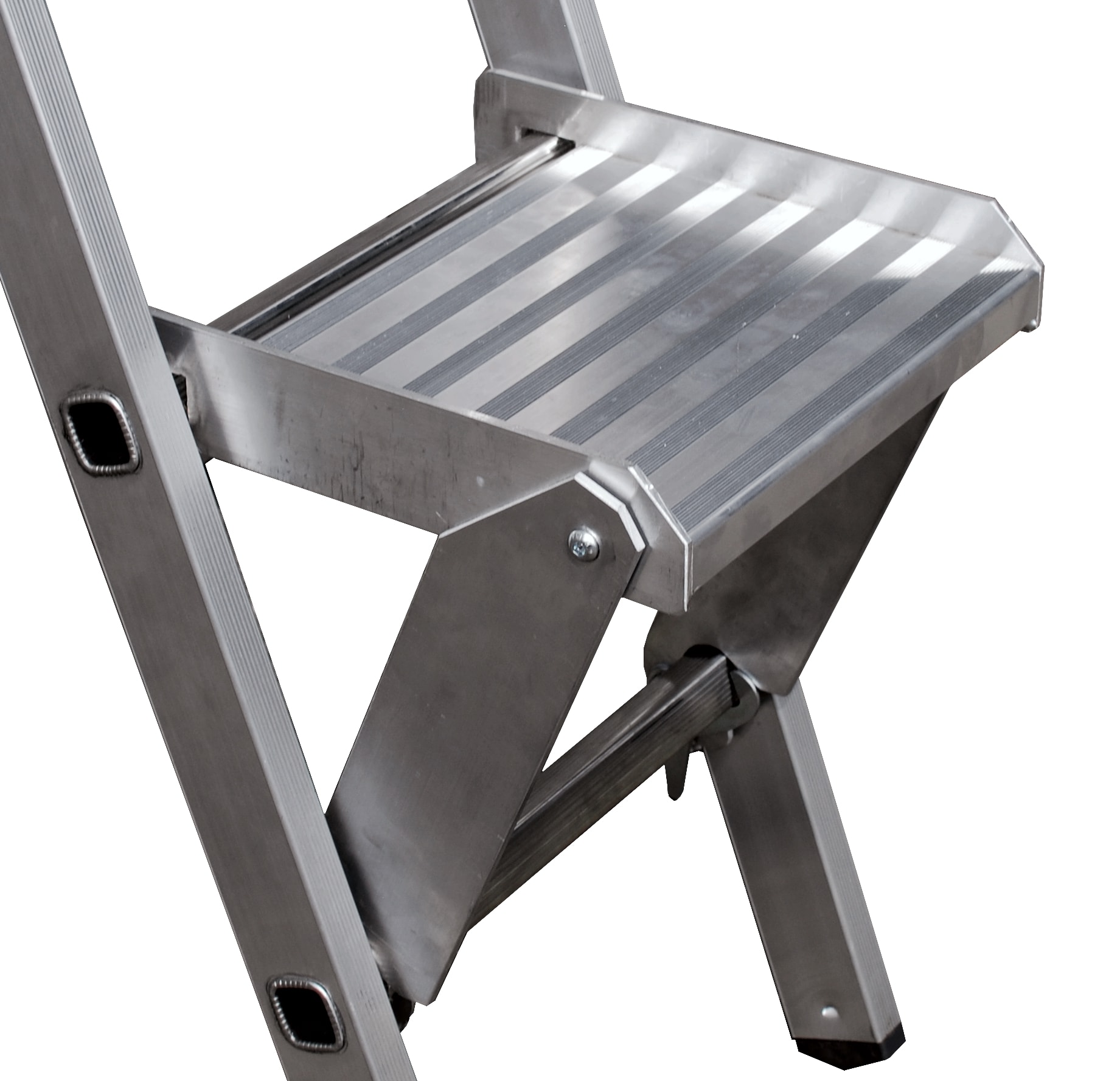 FRIGERIO CARPENTERIE - Pianetto riposo interno in alluminio per scale a pioli.