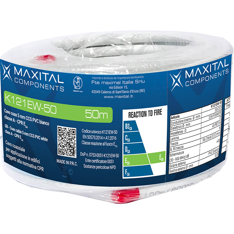 FTE MAXIMAL - K121EW-50 CAVO COAX 5MM PVC ECA 50MT.