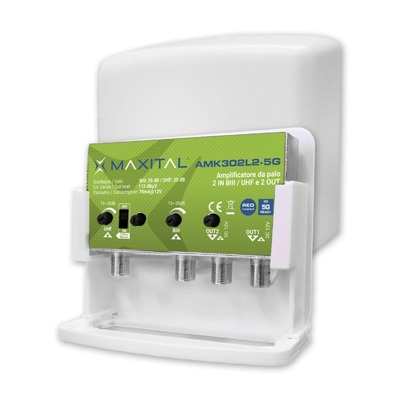 FTE MAXIMAL - AMK302L2-5G AMP. 2 IN. BIII/UHF 2 OUT 36 AMK302L2-5G