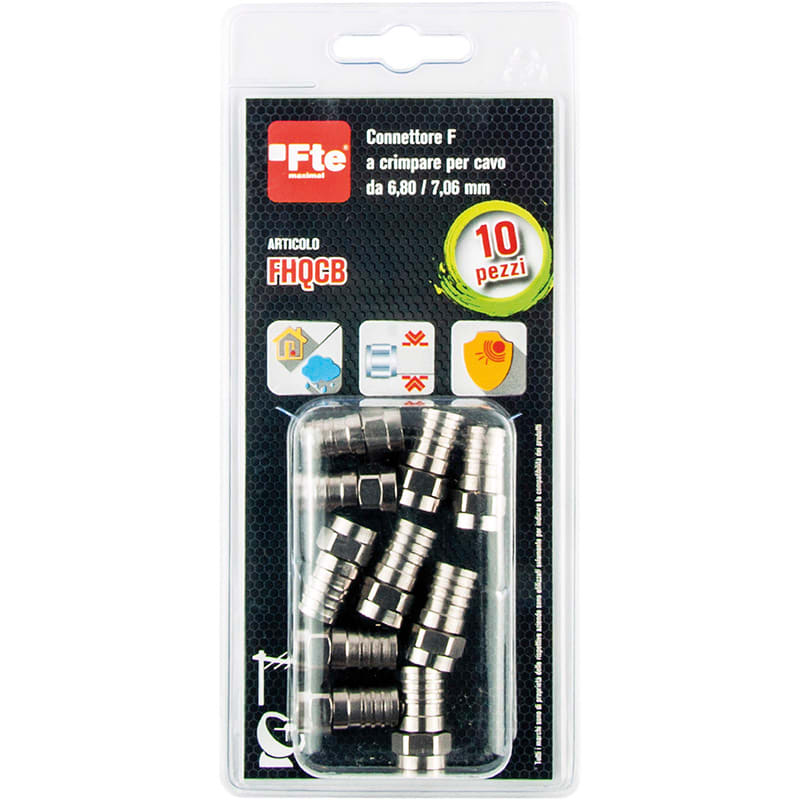 FTE MAXIMAL - BLISTER 10 CONN. F-CRIMP. FHQC COAX 6,8 FHQCB