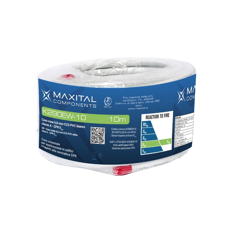 FTE MAXIMAL - K290EW-10 CAVO COAX 6,8MM PVC ECA 10MT.
