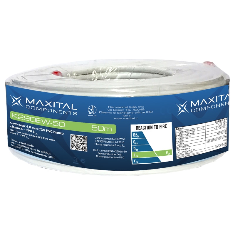 FTE MAXIMAL - K290EW-50 CAVO COAX 6,8MM PVC ECA 50MT.