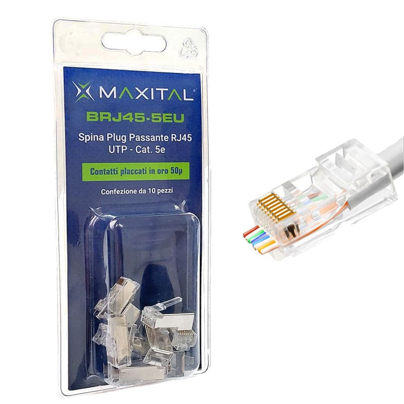 FTE MAXIMAL - BRJ45-5EU 10PZ. SPINA PLUG RJ45 CAT.5E U BRJ45-5EU