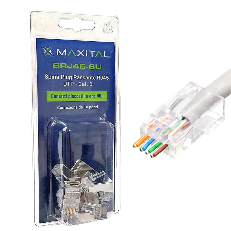 FTE MAXIMAL - BRJ45-6U 10PZ. SPINA PLUG RJ45 CAT.6 UTP BRJ45-6U