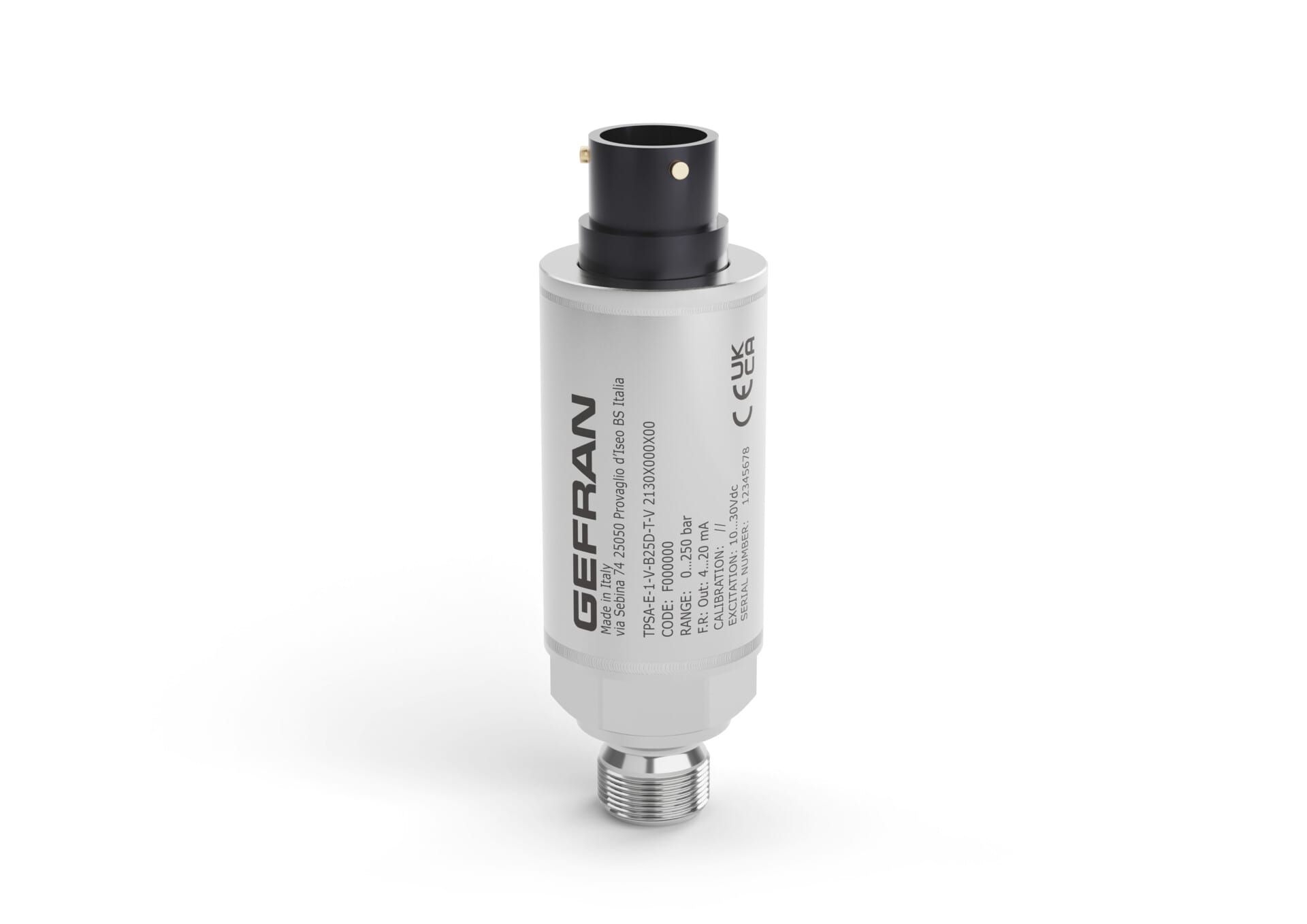 GEFRAN - Trasmettitori di pressione ad accuratezza elevata, uscite Volt o mA TPSA-N-1-E-B05U-T-V 2130X000X00.