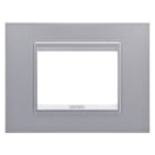 GEWISS - PLACCA LUX - IN METALLO - 3 POSTI - TITANIO MONOCHROME - CHORUS