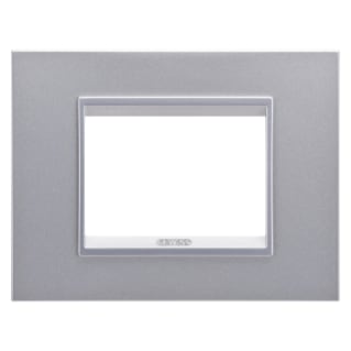 GEWISS - PLACCA LUX - IN METALLO - 3 POSTI - TITANIO MONOCHROME - CHORUS