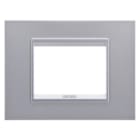 GEWISS - PLACCA LUX - IN METALLO - 3 POSTI - TITANIO MONOCHROME - CHORUS