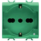 GEWISS - PRESA STANDARD ITALIANO/TEDESCO 250V ac - PER LINEE DEDICATE - 2P+T 16A BIVALENTE - P30-P17 - 2 MODULI - VERDE - ANTIBATTERICO - CHORUSMART