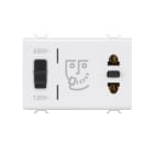 GEWISS - PRESA PER RASOIO STANDARD EUROAMERICANO CON TRASFORMATORE DI ISOLAMENTO - 230V ac - 50/60 Hz - 3 MODULI - BIANCO LUCIDO - CHORUSMART