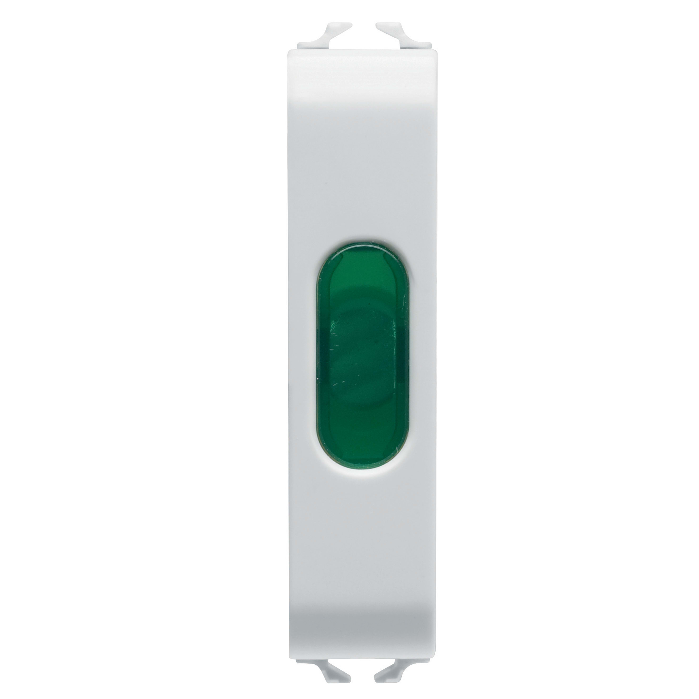 GEWISS - SPIA DI SEGNALAZIONE SINGOLA - VERDE - 1/2 MODULO - BIANCO LUCIDO - CHORUSMART