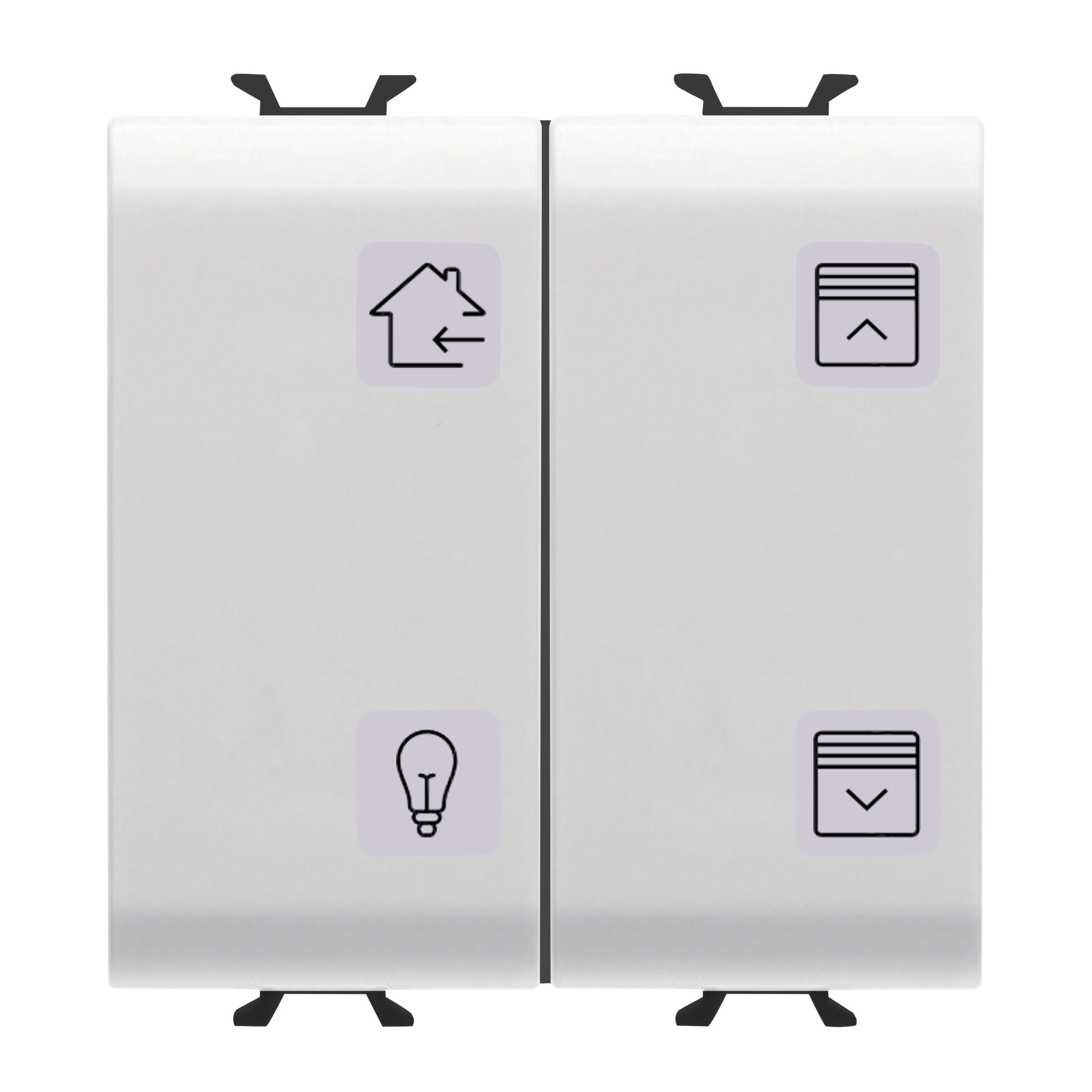 GEWISS - PULSANTIERA CON SIMBOLI INTERCAMBIABILI - KNX - 4 CANALI - 2 MODULI - BIANCO - CHORUSMART