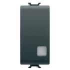 GEWISS - INTERRUTTORE UNIPOLARE 250V ac - 16AX ILLUMINABILE - CON LENTE NEUTRA SOSTITUIBILE - 1 MODULO - NERO SATINATO - CHORUSMART