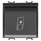 GEWISS - INTERRUTTORE UNIVERSALE A BADGE - UNIPOLARE NA 16AX - ILLUMINABILE - 2 MODULI - NERO SATINATO - CHORUSMART