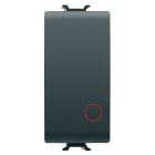 GEWISS - PULSANTE UNIPOLARE 250V ac - NC 16A - NEUTRO - SIMBOLO 0 ROSSO - 1 MODULO - NERO SATINATO - CHORUSMART